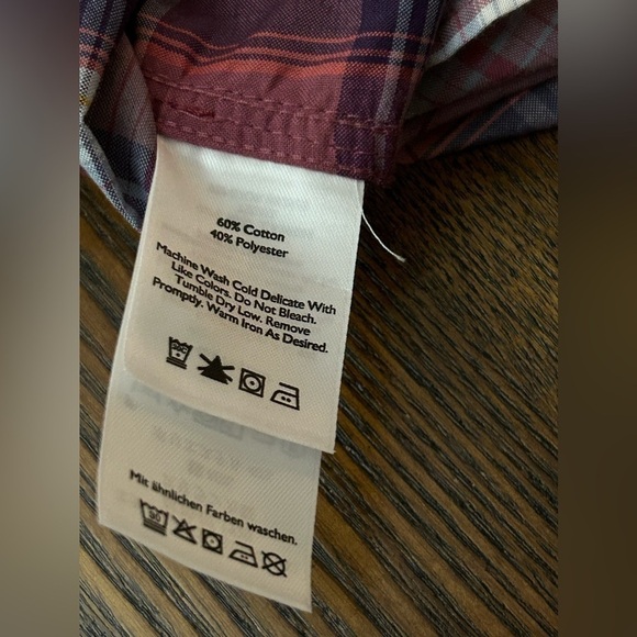 Eddie Bauer tie front plaid blouse button down shirt size medium women’s NWT - Picture 15 of 16